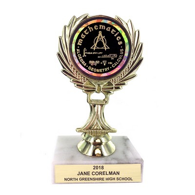 5 ¼" Trophy Rise w/ 2" Mylar Mathematics Insert