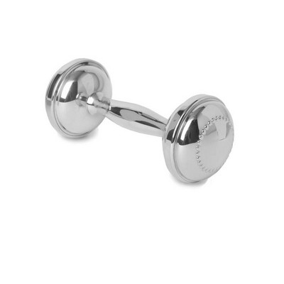 Salisbury Pewter Dumbbell Rattle w/Beading