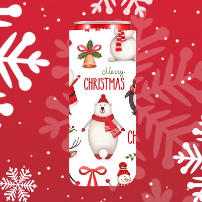 Christmas Neoprene Slim Can Coolers