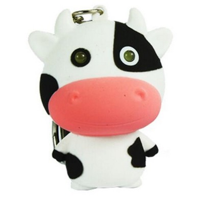 Cartoon Cow LED Sound Keychain