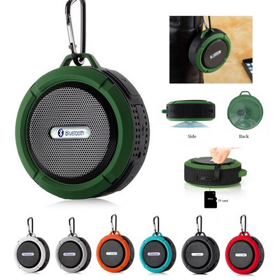 Waterproof Round Mini Bluetooth Speaker with Carabiner