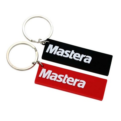 Concise Fashion Rectangle Keytag PVC Keychain