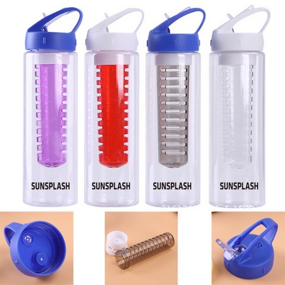 24Oz. Plastic Fruit Fusion Water Bottle With Flip Spout