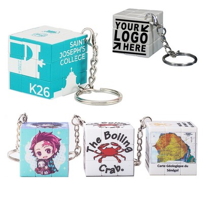 Mini Magic Puzzel Cube W/ Key Chain