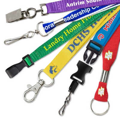 RUSH 5/8" Custom Silkscreen Flat-Ribbed Polyester Lanyards