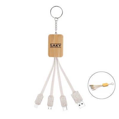 4-In-1 Bamboo Charging Cable