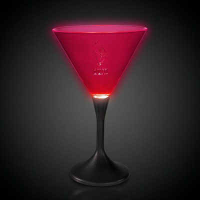 Pink Laser Engraved Neon LED Martini Glass