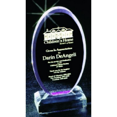 Beveled Oval Acrylic Award, 7" H