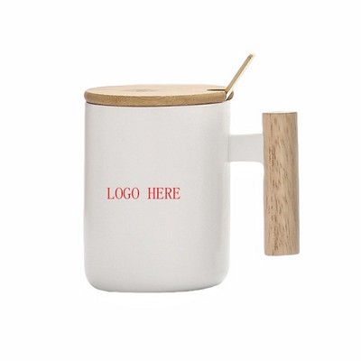 Ceramic Mug with Wooden Handle