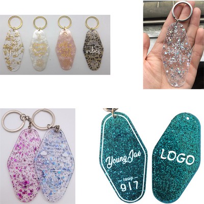 Spangly Board Hotel Key Tag & Motel KeyChain