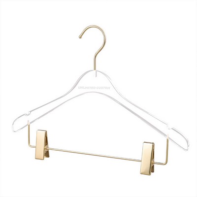 Acrylic Clothes Hanger With Clips Lady Size