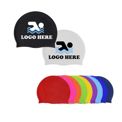 Custom Print Swim Cap Swimming Caps Silicone With Logo