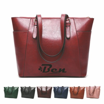 Genuine Leather Shoulder Handbags Large Hobo Tote Bag