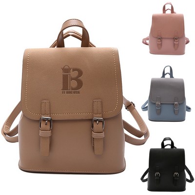 PU Leather Stylish Small Backpack Bag for Women