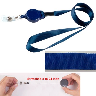 Silkscreen Printed 3/4" Polyester Lanyard with Plastic Badge Reel