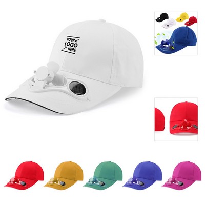 Solar Sun Power Baseball Cap w/Cool Fan