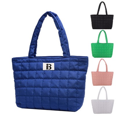 Polyester Tote Bag Pleated Cloud Shopping Handbag