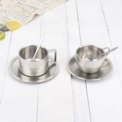 Premium Stainless Steel Coffee Cup Set