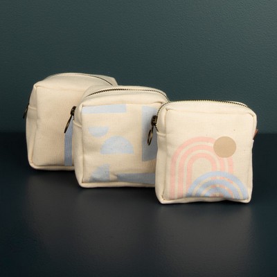 Mod Pouch Set Of 3 - Heavyweight Canvas With Leather