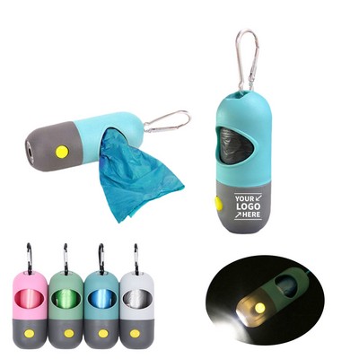 Dog Poop Waste Bag Dispenser With LED Flashlight