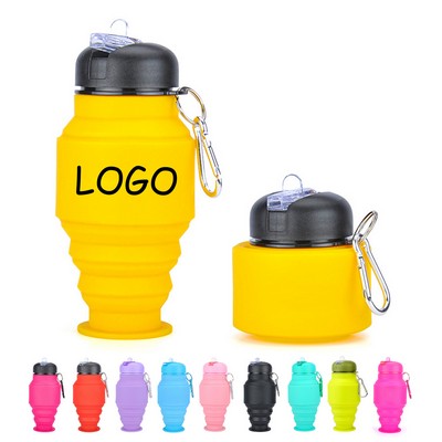 17oz Portable Outdoor Silicone Telescopic Water Bottle