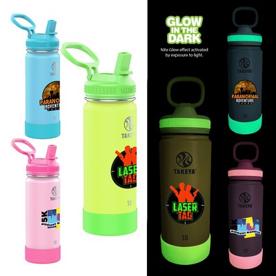 Takeya 18 oz. Actives Glow in the Dark Bottle, Full Color Digital