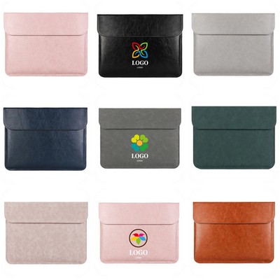 13 Inch Pu Leather Laptop Sleeve Tablet Briefcase