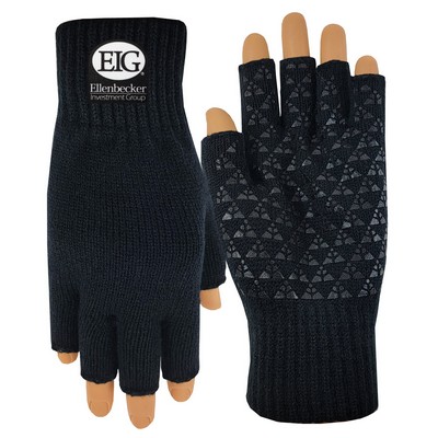 Fingerless Deluxe Knit Gloves with Grip Palm