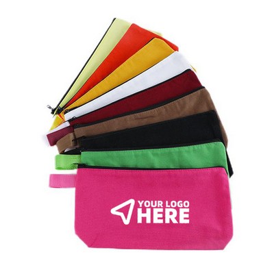 Zip Canvas Pencil Case Spot Cosmetic Storage Bag Student Stationery Pencil Case