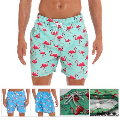 Men's Beach Shorts With Two Side Pockets And Back Pocket