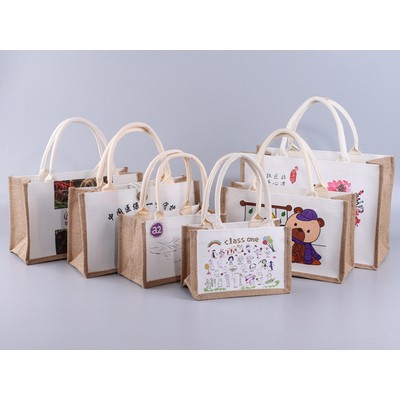 Jute Tote Bags Reusable Waterproof Tote Shopping Bag