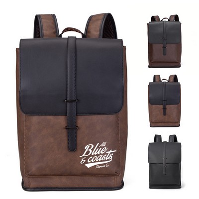 Retro Travel PU Leather Backpack