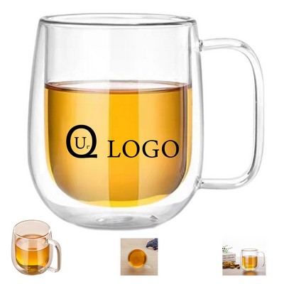 8Oz Double Wall Glass Coffee Cup