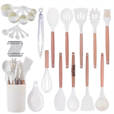 33-Piece Non-Stick Silicone Cooking Utensils Set for Kitchen