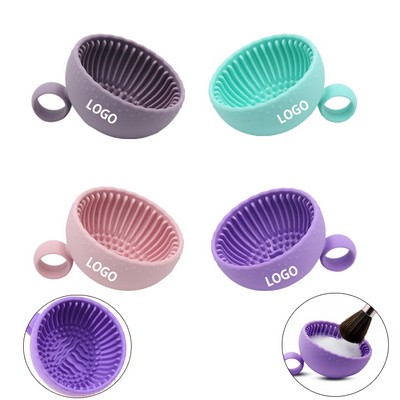 Makeup Brush Cleaner Cosmetic Brush Cleaning Mat Silicone Make Up Scrubber Bowl Washer Drying Tool