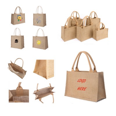 Reusable Jute Burlap Tote Bags