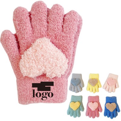 Love Heart Winter Knitted Warm Gloves