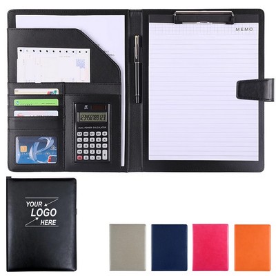 Leather Portfolio Organizer with Notepad Holder