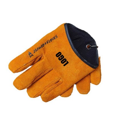 Outdoor camping cowhide gloves