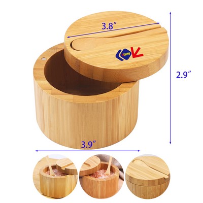 Bamboo Salt Cellar with Mini Spoon