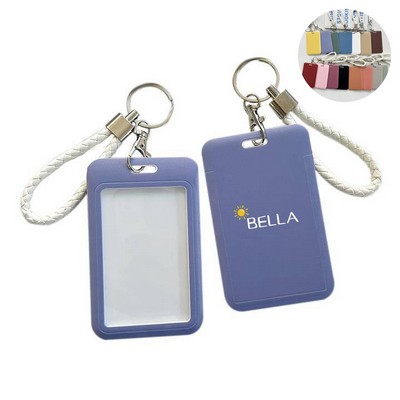 Plastic Name Tag Holder With Key Chain