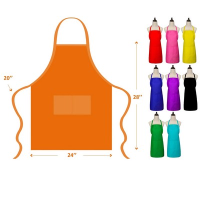 Multicolored Bib Apron for Women Adult Girls Ladies with Pockets