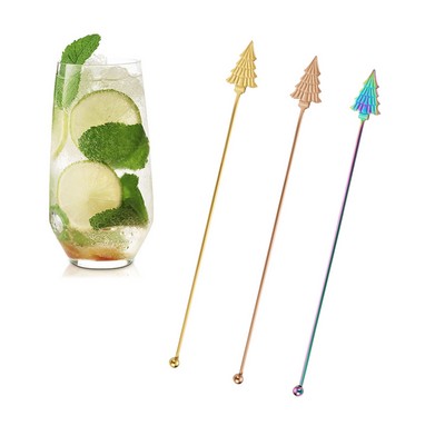 8.9 L Stainless Steel Christams Tree Shape Top Beverage Stirrers Stir Sticks