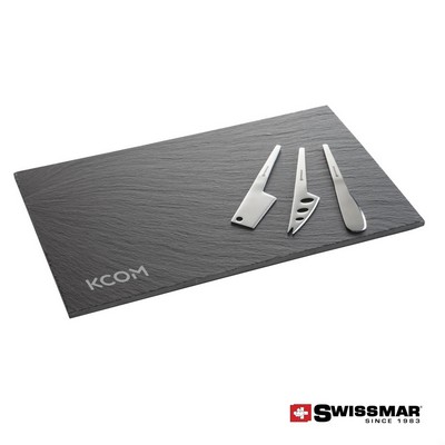 Swissmar® Slate Serving Board With 3pc Cheese Knives