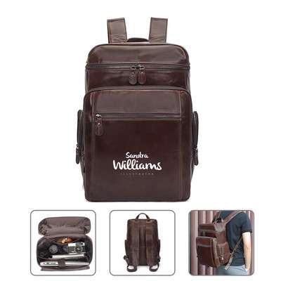 Vintage Genuine Leather Backpack Fit Laptop