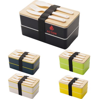 Double Decker Lunch Box&Cutlery Set