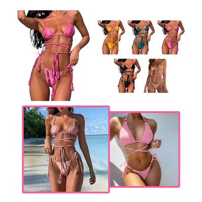 Sultry Nylon Bikini Swimsuit Set for Women(S-2XL)