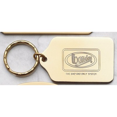 Die Stamped Tombstone Brass Key Tag (2 1/4"x1 3/8")