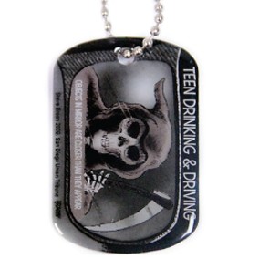 Screen Printed Aluminum Dog Tag w/24" Ball Chain