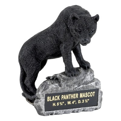 Black Panther Mascot Trophy w/Engraving Plate